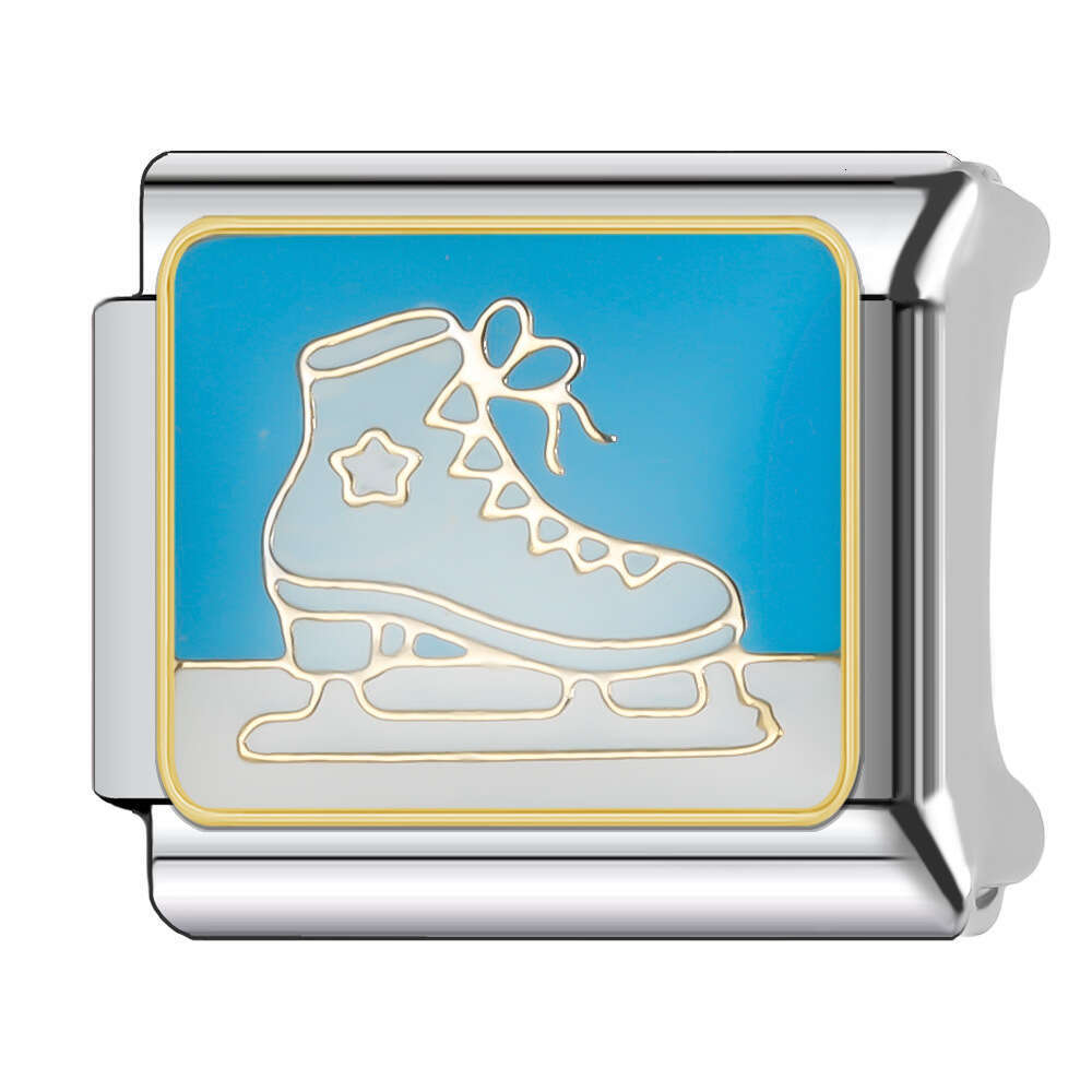 New Women's Gift blue butterfly Bead Italian Charms Links Bangle Beads Fit 9mm Stainless Steel Bracelet Making DIY For Women Fashion Jewelry