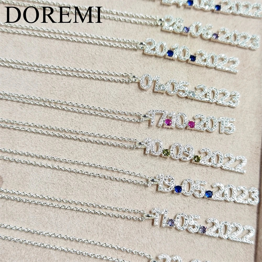 DOREMI Custom Name Date Bracelet Crystal Birthstone 6MM Number Kids Jewelry Engagement Bracelet for Jewelry Gift 240914