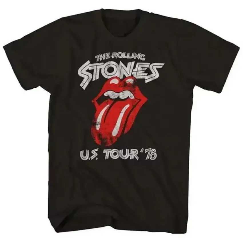 2024 Rolling Stone Printed Mens T-shirt Womens Cotton Hip Hop Super Large Band T-shirt Short Sleeve T-shirt Street Clothing Top T-shirt CL240913
