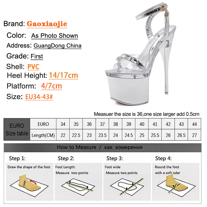 Pole Dancing Shoes 14CM/17CM Silver Plating Heels Women Sexy High Heels Front & Rear Ladies Shoes Thin Heels Platform Sandals