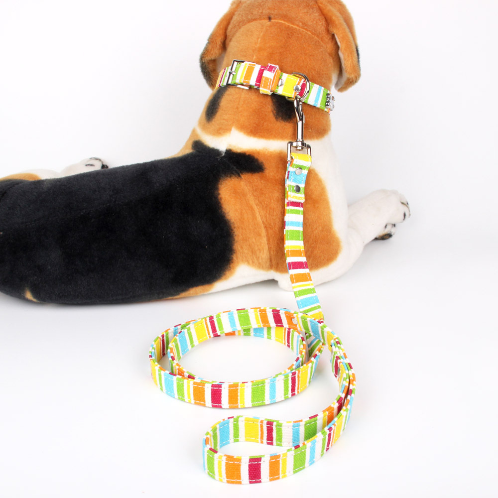Colorful Pet Leash Canvas Strong & Durable Colorful Small and Medium Dog Pet Leash for Dog Walking and Outdoor Training Running