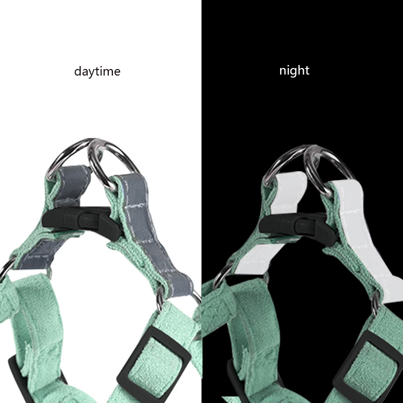 Reflective Pet Harness Strap Leash Set Adjustable Small To Medium Dog Vest Style Dog Chest Strap Dog Leash for Cats and Puppies