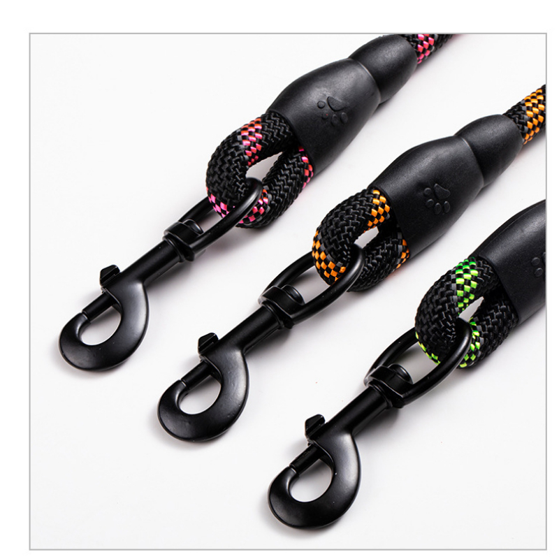 Reflective Dog Leash Explosion-proof Nylon Dog Leash Medium and Large Nylon Round Rope with Diving Material Comfortable Handle