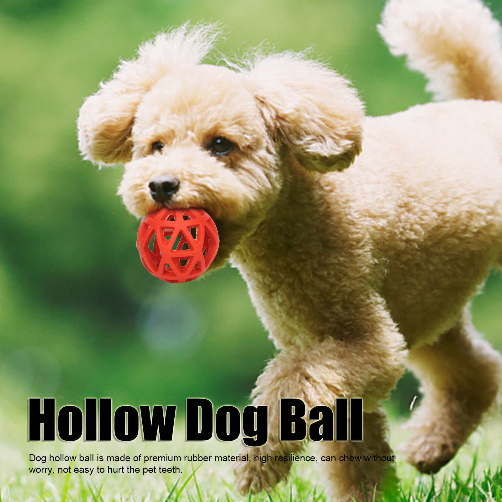 Hollow Dog Ball Bite Resistant Teeth Grinding Interactive Rubber Pet Chewing Ball Toy For Indoor Outdoor