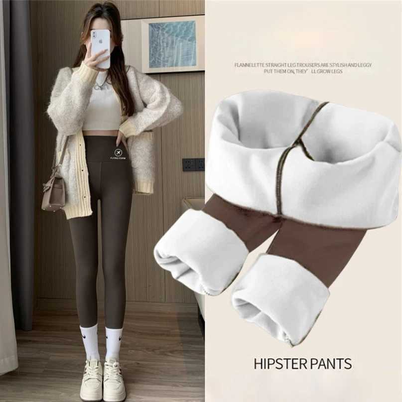 2023 Winter Women Pants Thermal Fleece Thicken Leggings High Waist Ribbed Leggings Women Solid Comfortable Warm Stretchy LegginsX240914