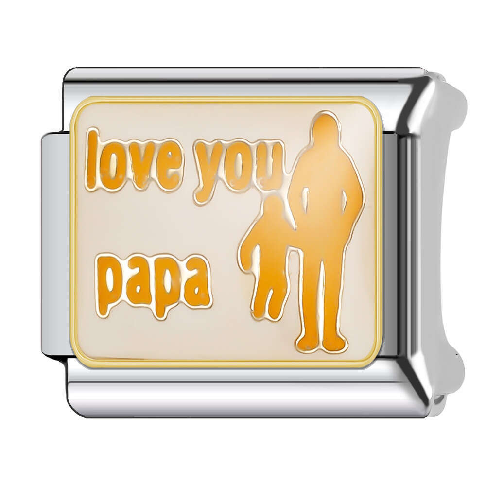 New Women's Gift Yellow flowers Bead Italian Charms Links Bangle Beads Fit 9mm Stainless Steel Bracelet Making DIY For Women Fashion Jewelry acci