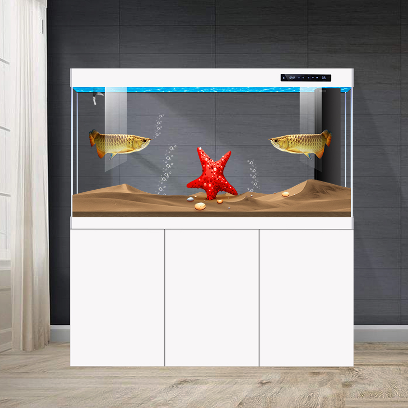 Large fish tank glass aquarium living room dragon fish tank 1.2m 1.5m 1m 3M aluminum alloy bottom cabinet bottom filter