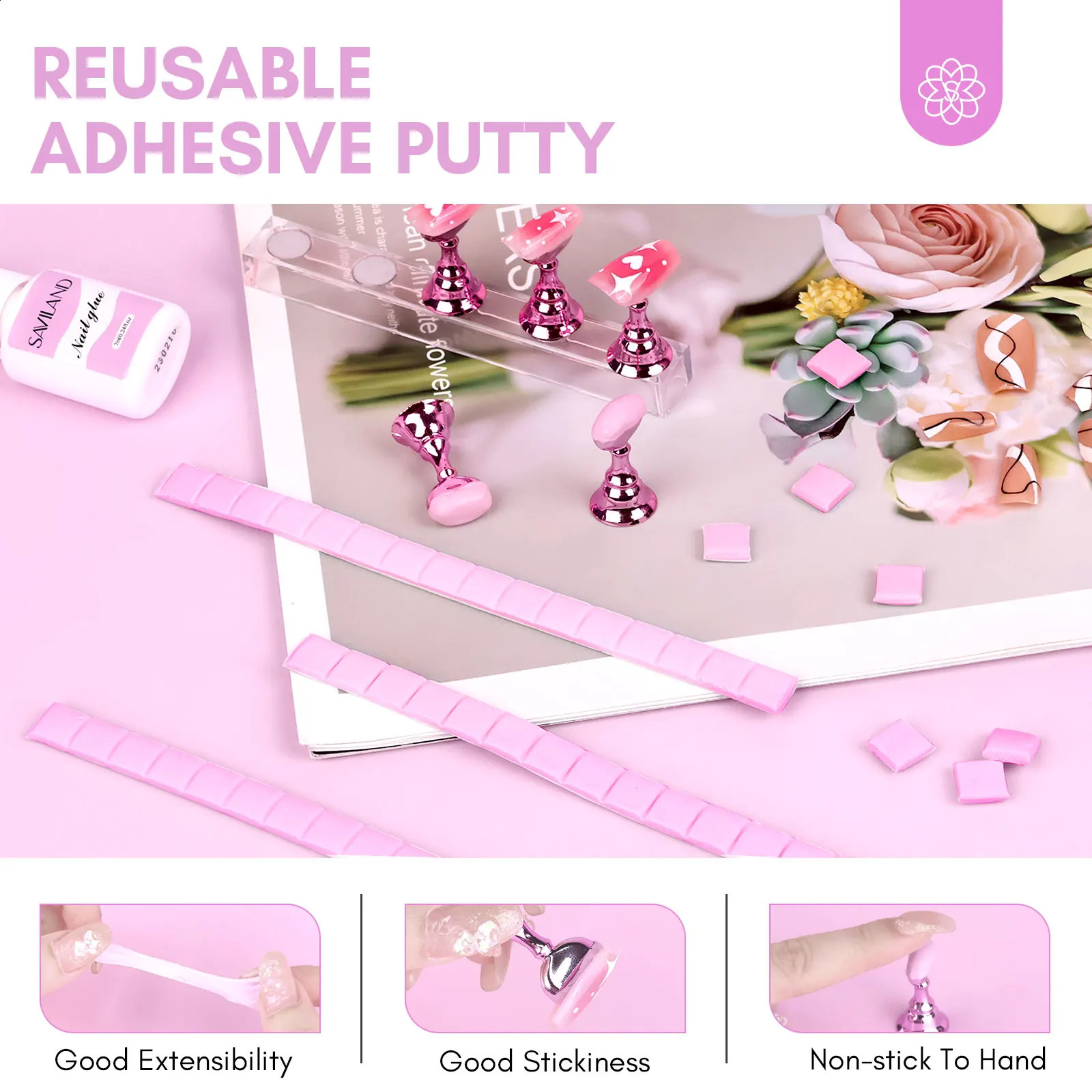 SAVILAND 500pcs Short False Nail Tips with Fast Dry Nail Glue False Nail Tips Gel Polish For Press On Nails Home Nail Art DIY 240914