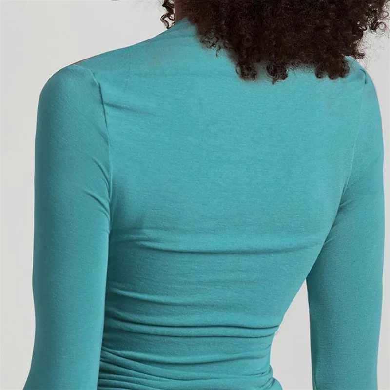 Sexy Neck Tight Fit Women Fitness Top Soft Long Sleeve Yoga Shirt Stretchy Sport T-shirts Lightweight Workout Clothes for Gym M240914