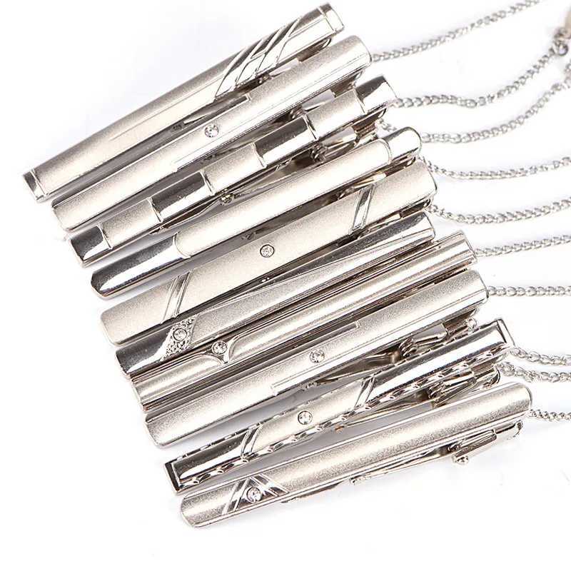New Metal Tie Clip For Men Wedding Necktie Tie Clasp Clip Gentleman Ties Bar Crystal Tie Pin For Mens Accessories JewelryX240914