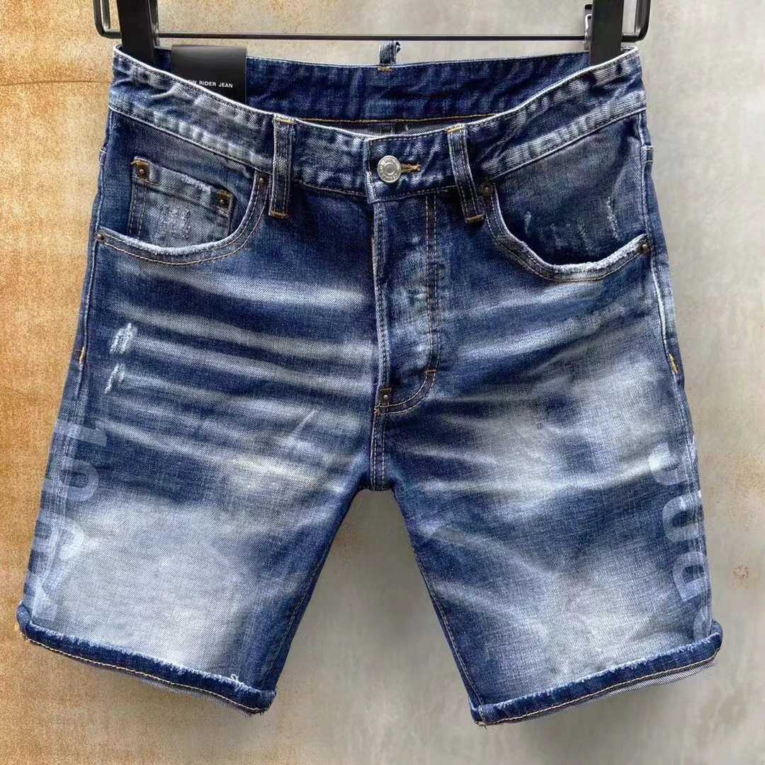 Men Ripped Short Jeans New Summer Light Blue Denim Shorts High Street Style Man Fashion High Quality Male Holes Jeans Shorts 38X240914