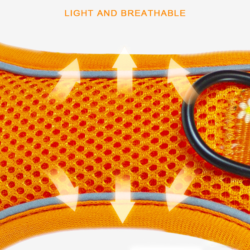 Reflective Pet Harness Adjustable Exquisite Printed Dog Harnesses Mesh Breathable for Small Medium and Large Dogs Outdoor Travel