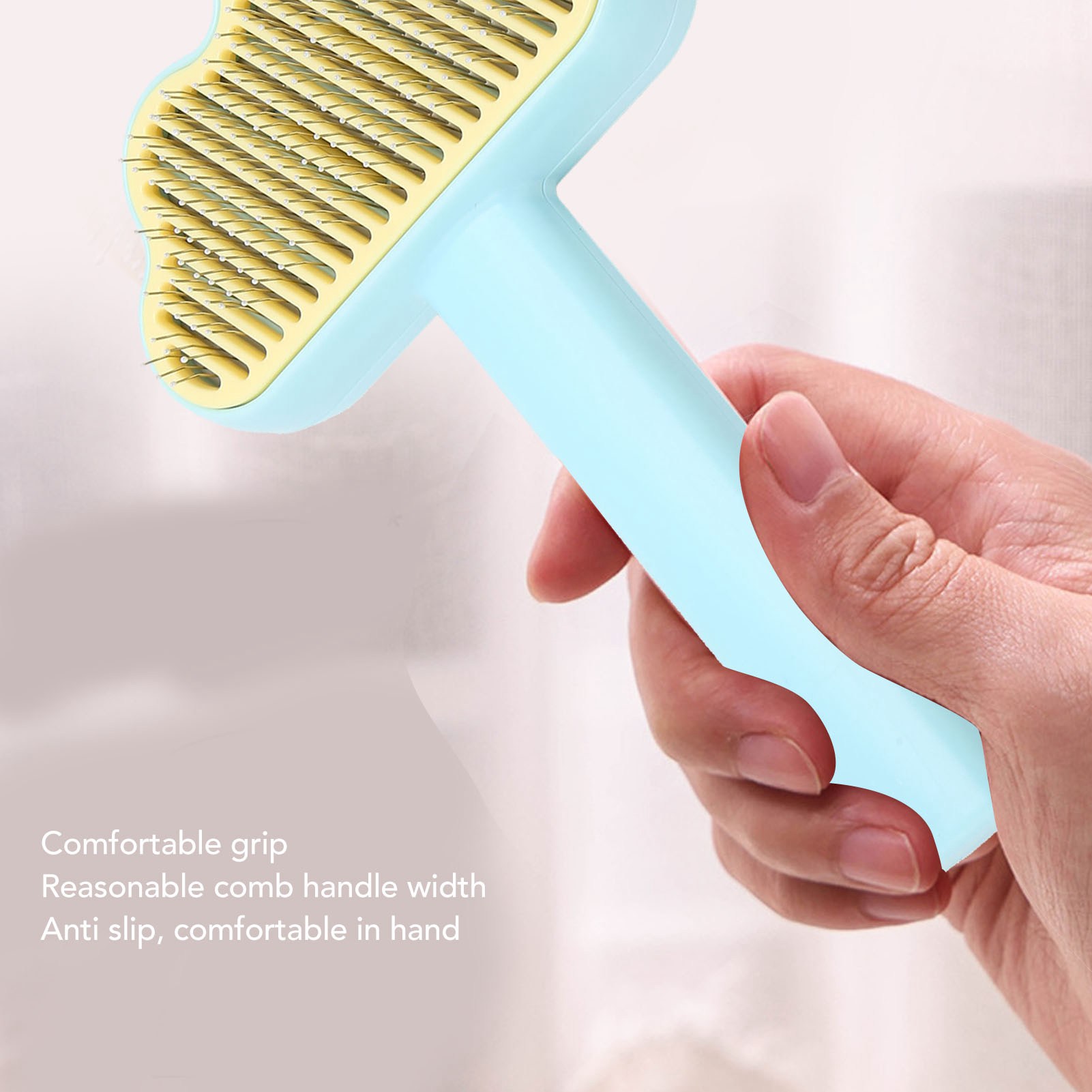 Cat Grooming Brush Self Cleaning Hair Removal Pet Shedding Brush For Long And Short Haired Dogs Cats