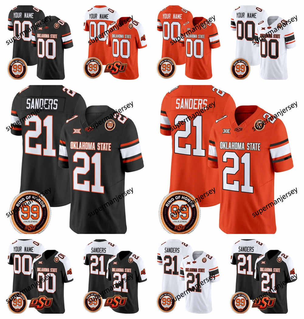 2024 Oklahoma State Cowboys College Football Jersey 21 BARRY SANDERS Custom Stitched OSU Jerseys 5 KENDAL DANIELS 10 RASHOD OWENS ALAN BOWMAN OLLIE GORDON II