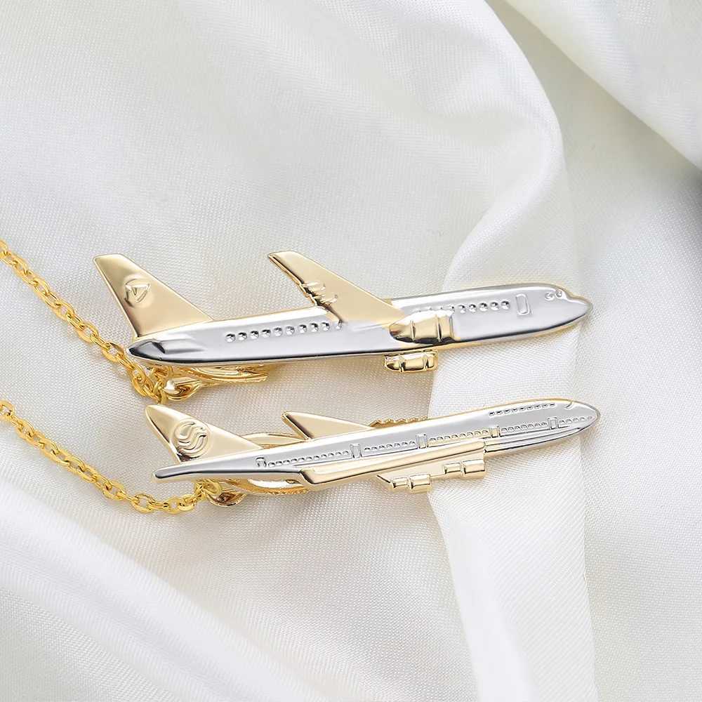 Mans Tie Clip New Arrivals Golden Plating Airplane Tie Clip Business Fashion Korean Version High-end Tie Clip WholesaleX240914