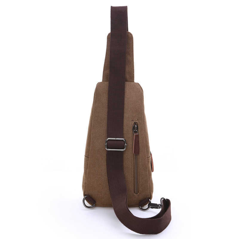 Men's single shoulder oblique backpack washing canvas chest bag outdoor street Leisure Canvas chest bag 240915