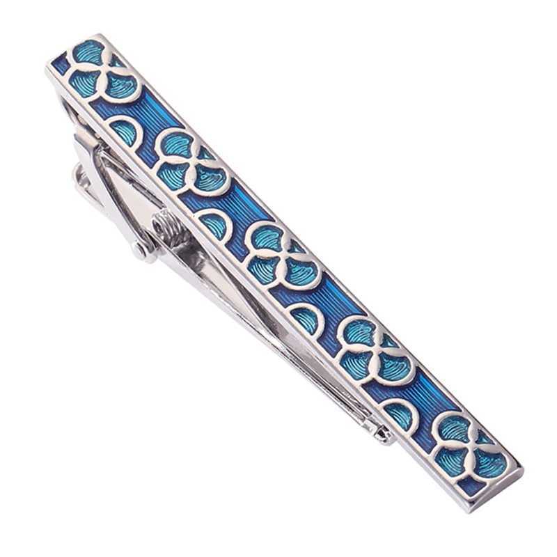Classic mens and womens tie clip high-quality metal black blue Lucky Clover clip business suit shirt accessories jewelry giftsX240914
