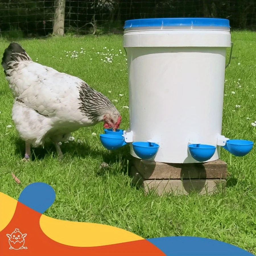 10Pcs Chicken Feeder Bird Water Dispenser Plastic Poultry Water Supply Device Automatic Chicken Drinker Bowl Duck Drinking Cup