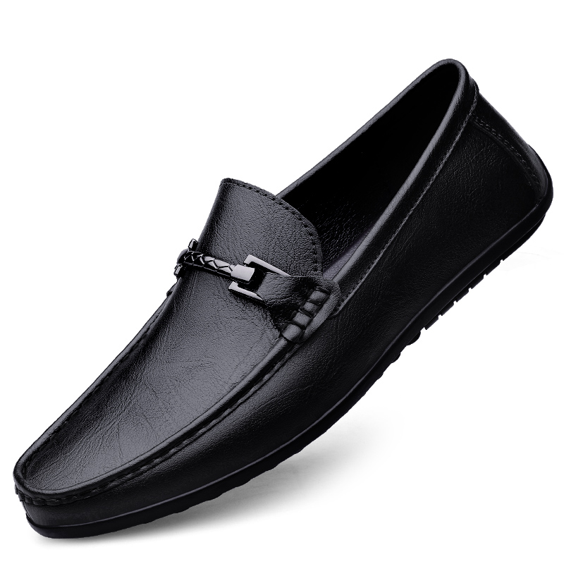 Men Classic Genuine Leather Casual Loafers Soft Comfortable Breathable Flats Lazy Shoes Men's Moccasins Business Driving Shoes