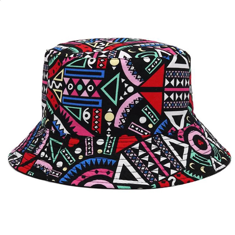2023 Summer Graffiti Bucket Hat for Women Men Skull Floral Outdoor Foldable Bob Fisherman Girls Gorros Panama Sun 240906