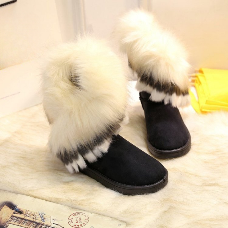 Winter Boots for Women Fashion Furry Snow Boot Female Luxury Designer Warm Plush Flats Short Botas Ladies Comfort Party Shoes