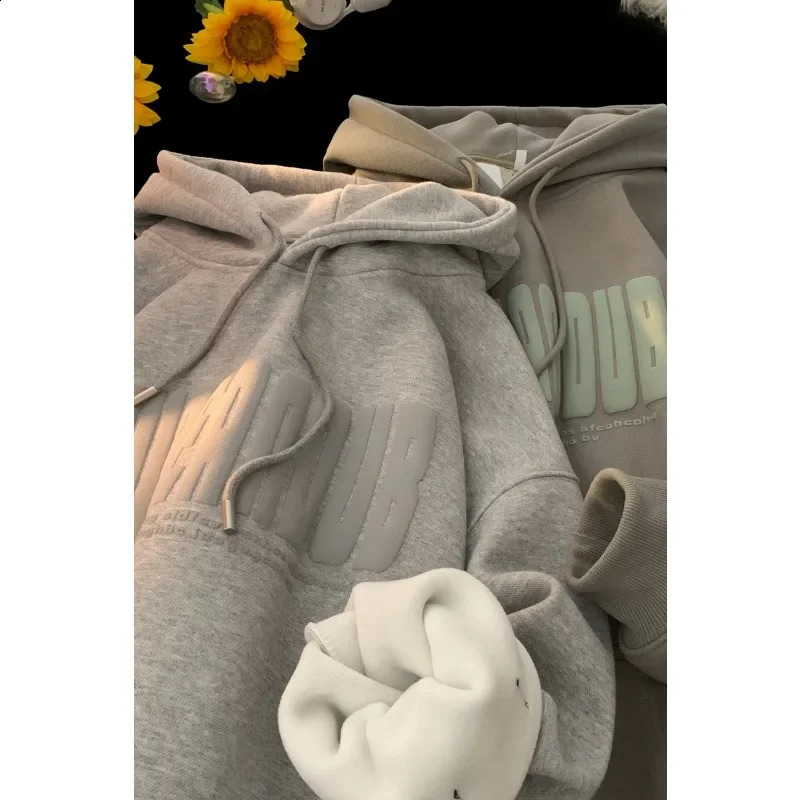 Autumnwinter American wool thickened heavy duty foam mask mens sweatshirt 240913