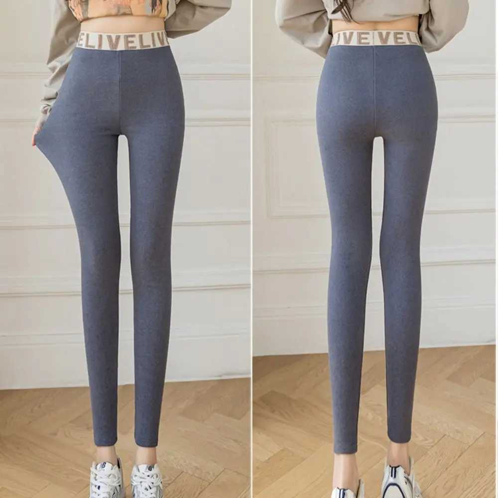 Fashion Letter Women Leggings Autumn Winter Slim Fit Underpants Thickened Warm Long PantsX2409