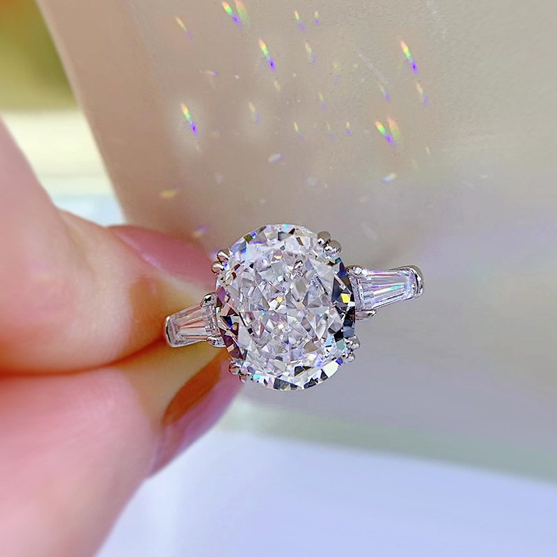 Oval Cut Moissanite Eternity Ring | Sterg Sier Engagement Band for Women