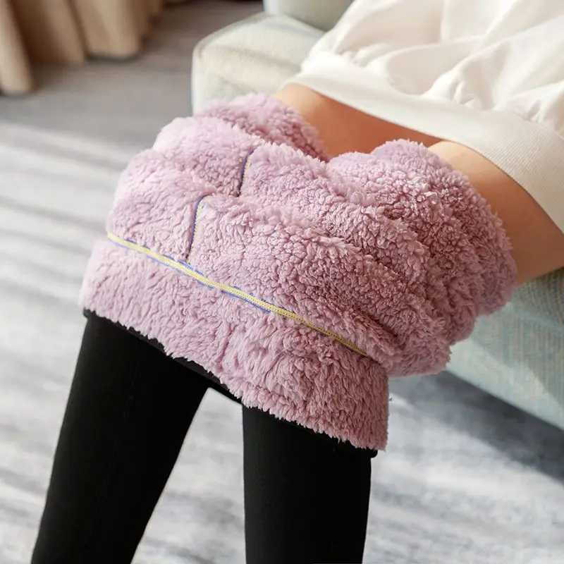 2024 New Winter Velvet Leggings Women Skinny Thick Warm Pants Elastic High Waist Casual Cold Lamb Wool Fleece Leggings T249X240914