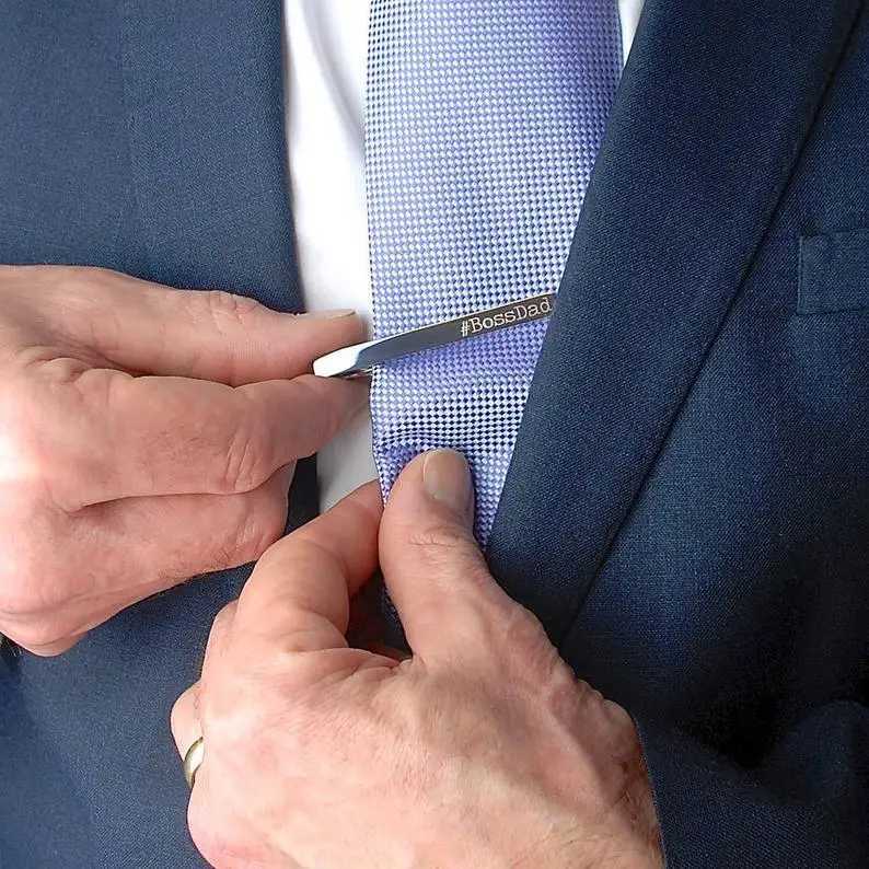 Dropshipping Personalized Customized DIY Laser Tie Clips Metal Fashion Simple Clasp Practical Necktie Clasp Gifts For MenX240914