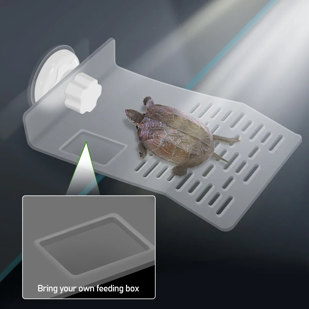 Aquarium Turtle Climbing Platform Fish Tank Simulation Lawn Turtle Resting Terrace Suction Cup Floating Tortoise Ramp Ladder