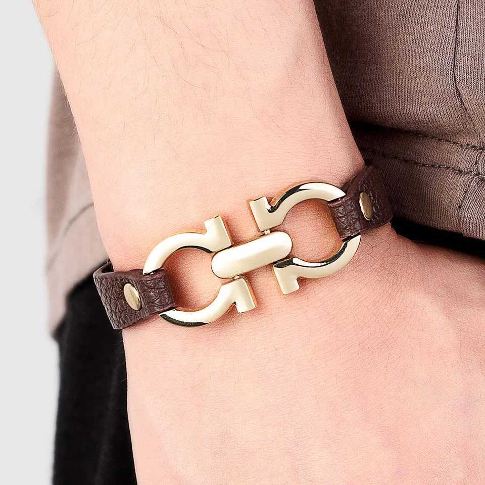 Charm Bracelets Zlxgirl Fashoin Pu Leather Fashion Bracelet Female Couple Engagement Dubai Gold Bracelet Bijoux Best Couple Gift Accessories J240914