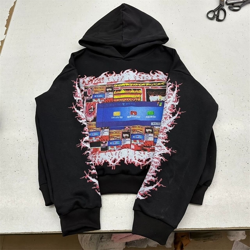 Harajuku Drolandmill Corrupt Hoodie Womens Gothic Street Clothing Top Couple Sports Shirt Grunge Super Large Y2k 240813