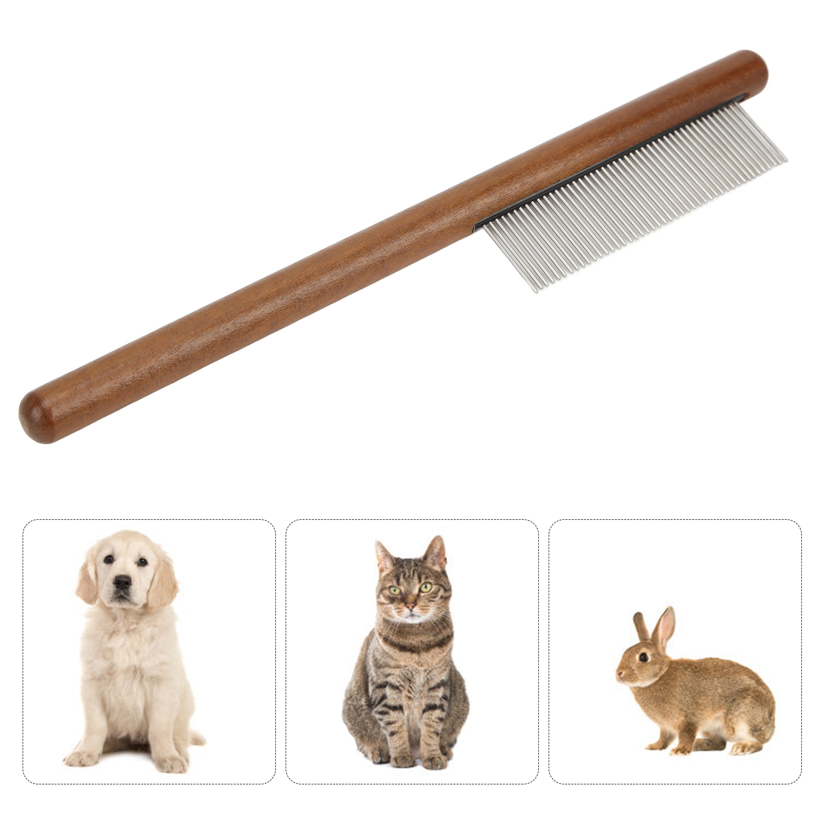 Reusable Wood Pet Open Knot Comb, Cat and Dog Comb, Remove Floating Hair, Cats and Dogs
