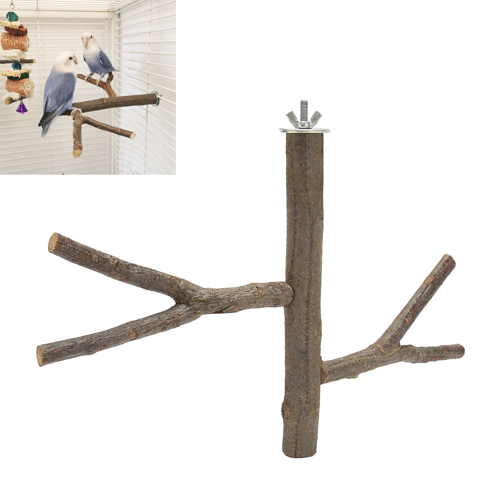 Bird Branch Perch Safe Claw Grinding Cage Toy Wooden Parrot Perch Stand For Cockatiels Lovebirds