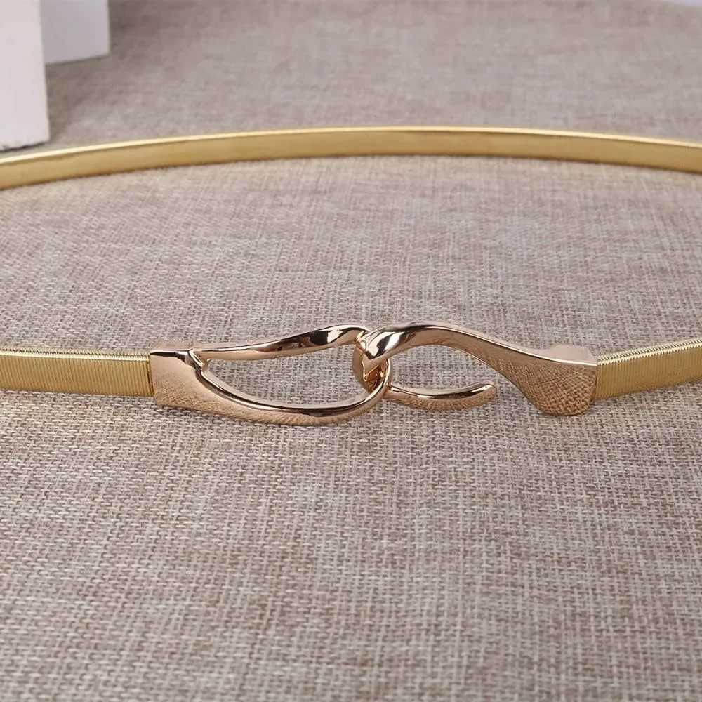 Womens Full-Metal Simple Elastic Stretch Hook Waist Belt for DressX240914