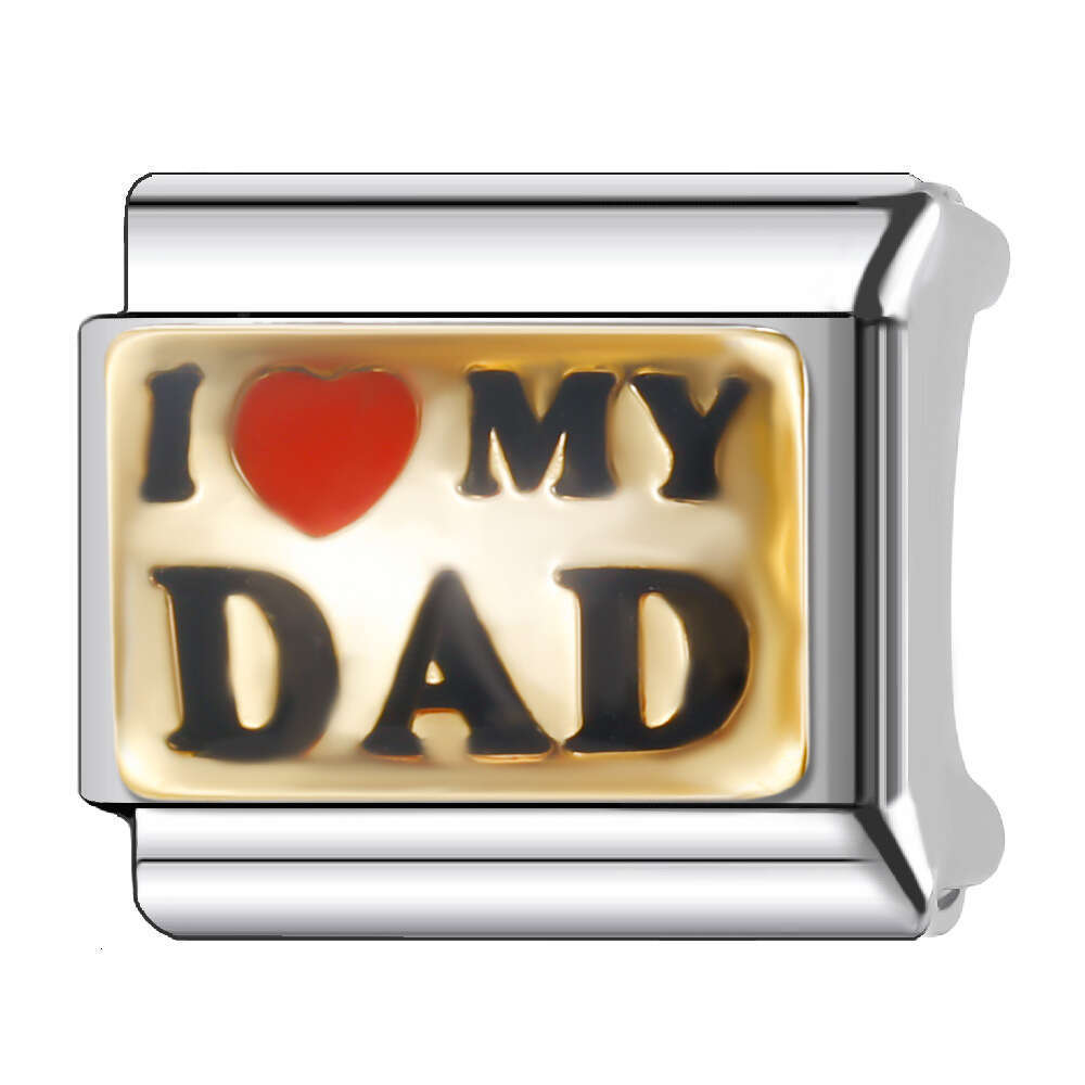 New Women's Gift I love my Dad Bead Italian Charms Links Bangle Beads Fit 9mm Stainless Steel Bracelet Making DIY For Women Fashion Jewelry