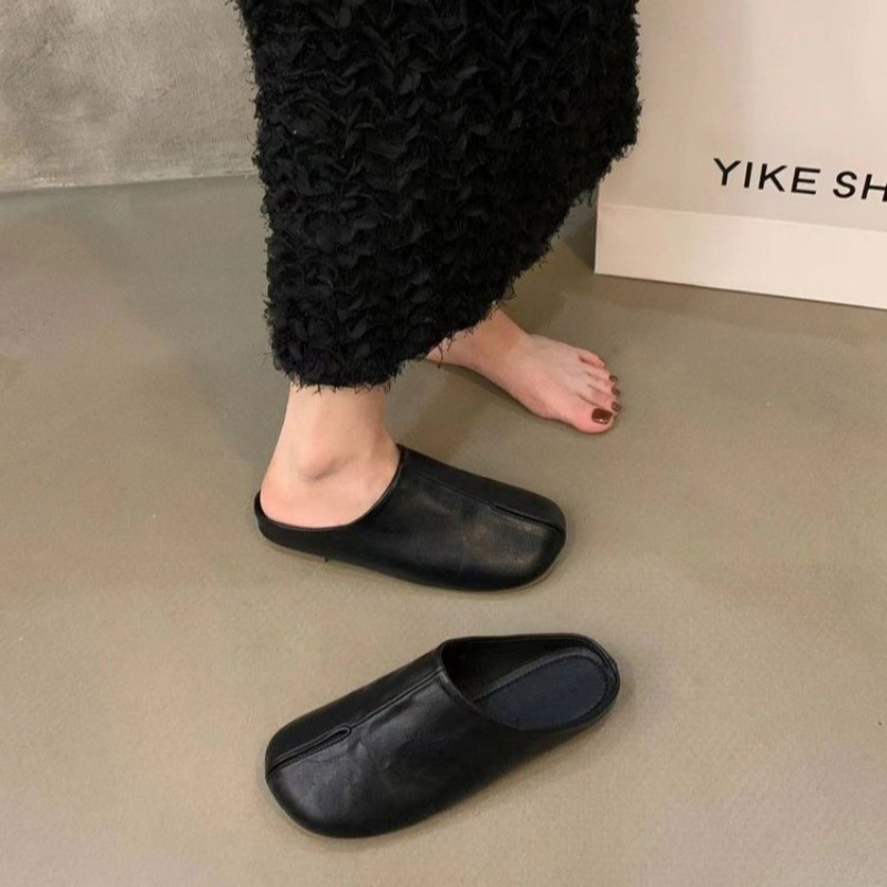 Gentle Bow Wrap Head Half Slipper Women Summer Outerwear 2024 New Heelless Flat Lazy Mueller Flip-flops Slippers Women