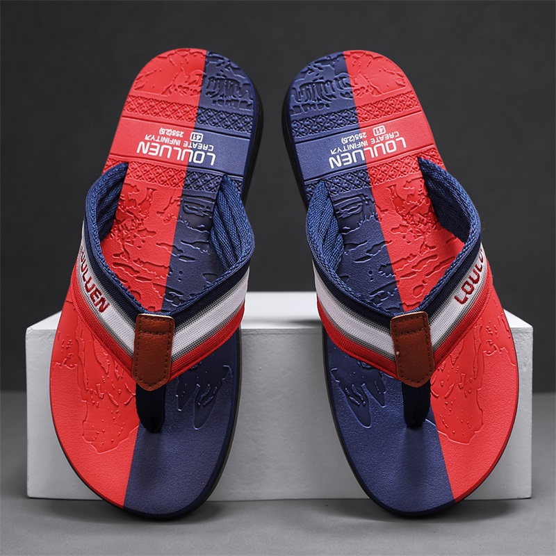 2024 Summer Men's Slippers Beach Outdoor Sandals Men Flip Flops Comfortable Slides Casual Shoes Men Non-slip Home Slippers 39-45