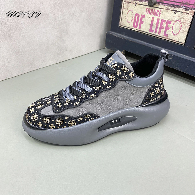 2025 new Men Sneakers Chunky Soft Sole Running Fashion Casual Microfiber Leather Breathable Height Increased Platform Board Shoes 0ea9 053f