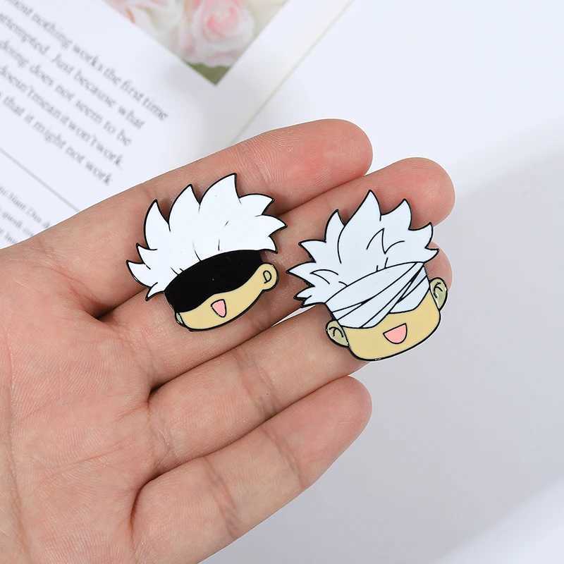 Enamel Pin Kawaii Anime Role Eye Mask Cute Manga Brooches Badge Jujutsu Kaisen Anime Accessories For Backpack Gojo Satoru CatsX240914