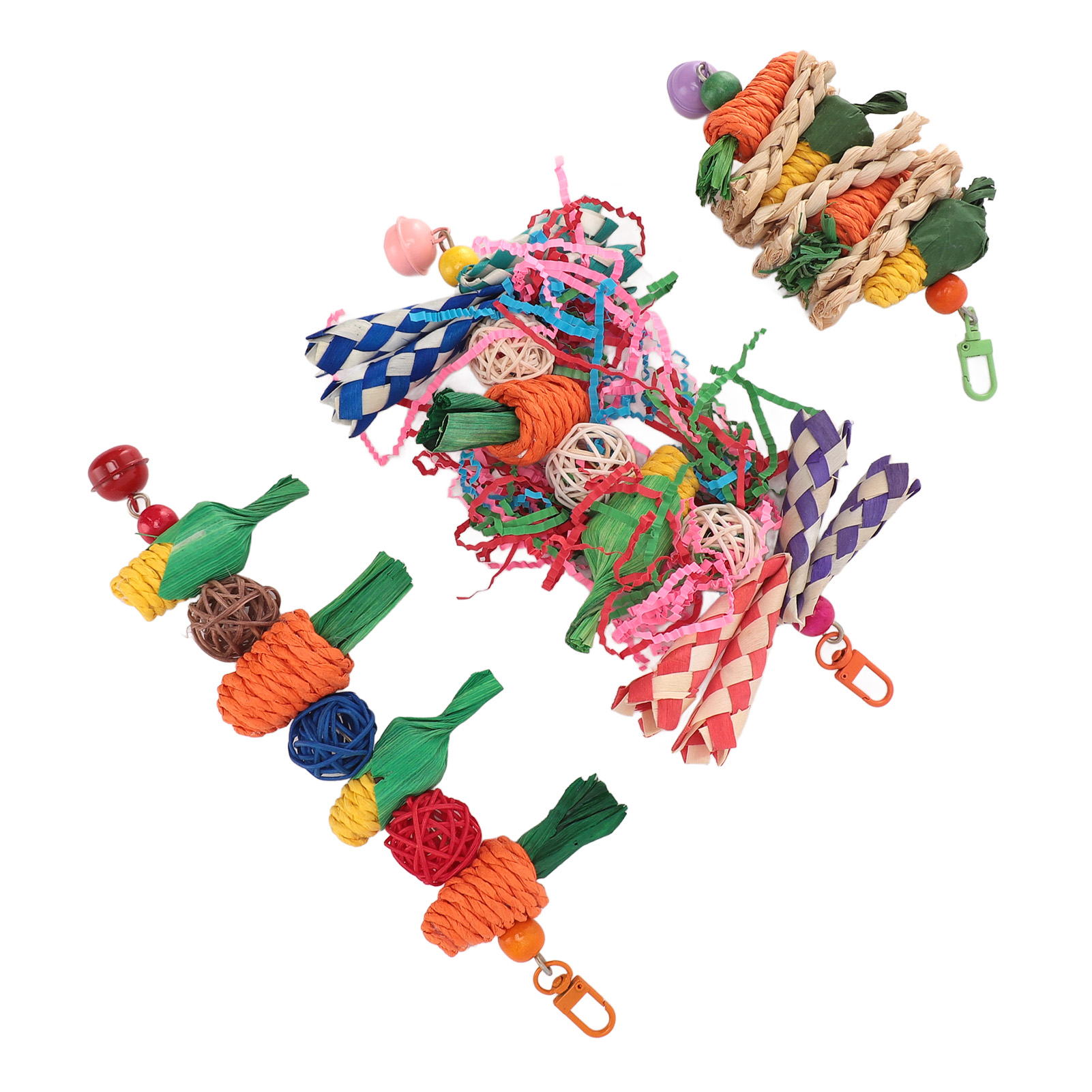 Parrot Chew Toys Set, Birds Shredding Foraging Toys, Bite Resistant, Anxiety Reduction Cage, Hanging Toy for Parakeets Lovebirds