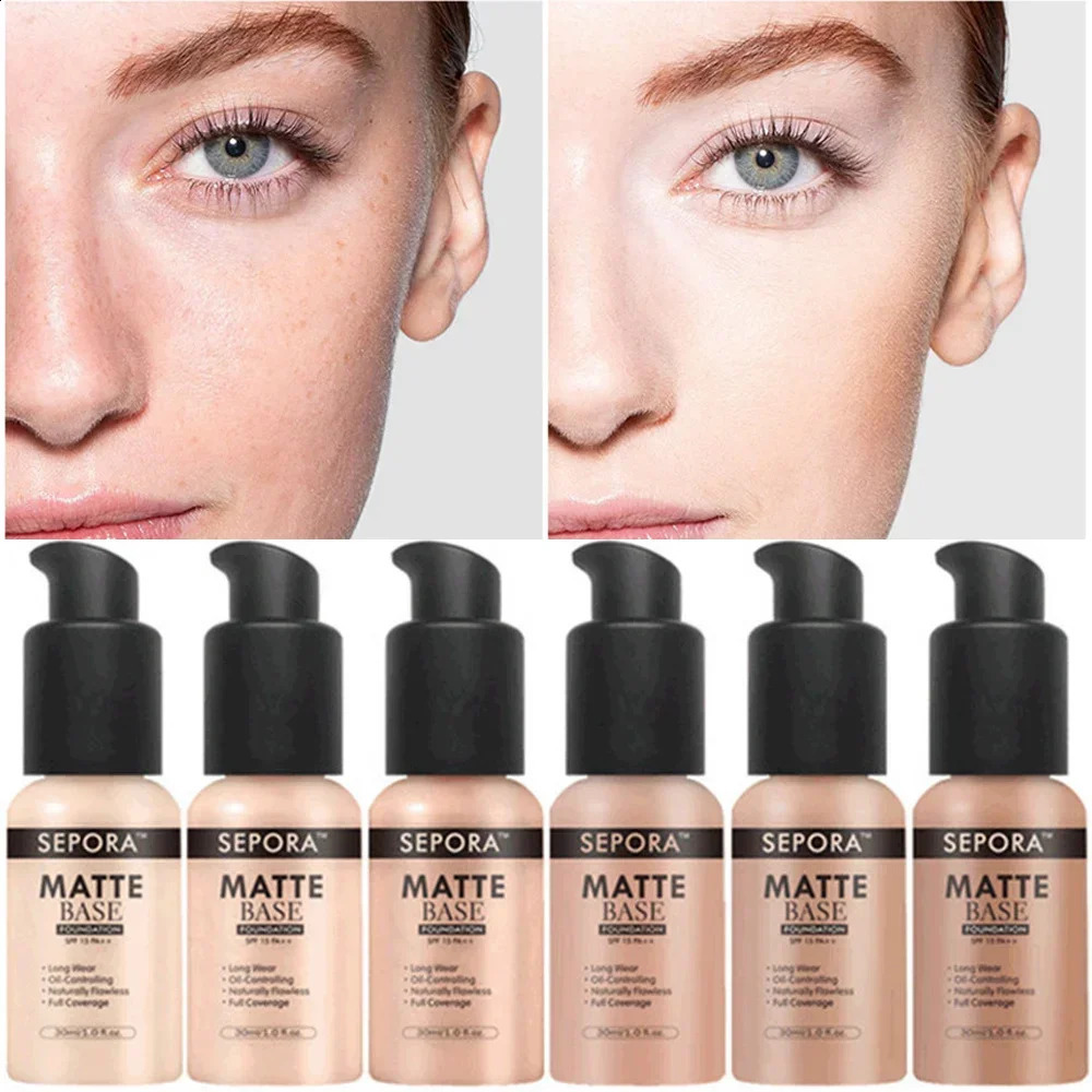 30ml SEPORA Liquid Foundation Waterproof Long Lasting Matte Moisturizing Brightening Concealer CC Cream Base Makeup Cosmetics 240914