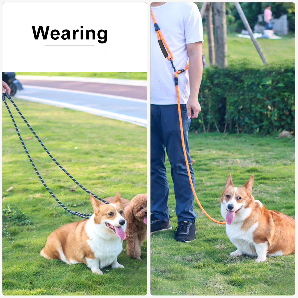 Double Dog Leash Reflective Detachable Coupler and Tangle Free,Leash Control with Padded Handle for Large & Medium Dogs Walking