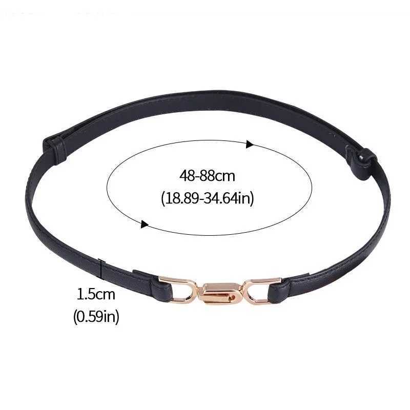 New Luxury Gold Buckle Stretch Belt Women Fashion Thin Metal Buckle Retro Belts Female Jeans Dress Waistband 2024 Waist BeltX240914
