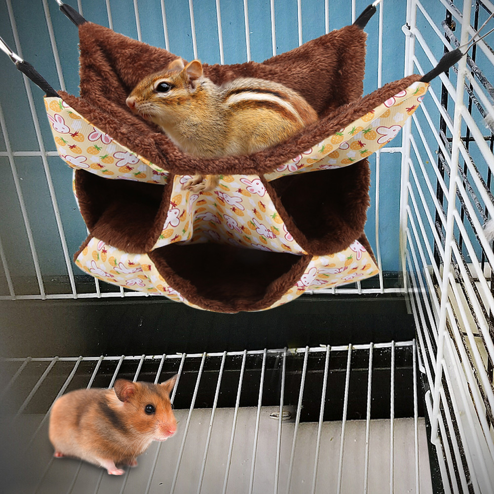 Three Layer Small Pet Warm Hammock Hanging Bed Sleeping Bag For Hamster Sugar Gilder Squirrels