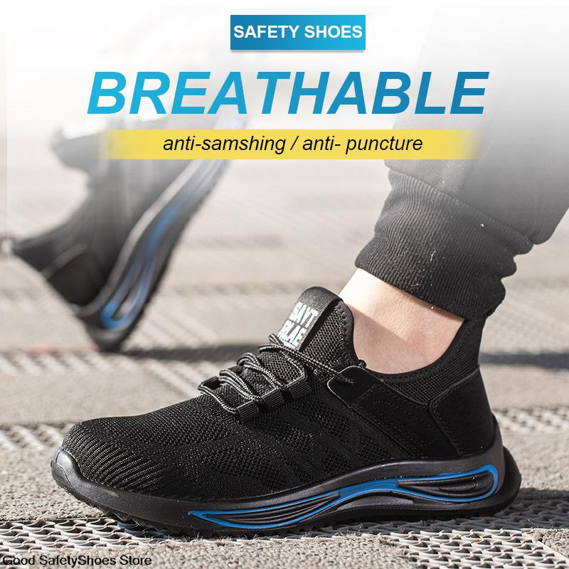 2025 new Toe Steel Sneakers Women Safety Puncture-Proof Breathable Work Boots Men Indestructible Shoes Lightweight 2329
