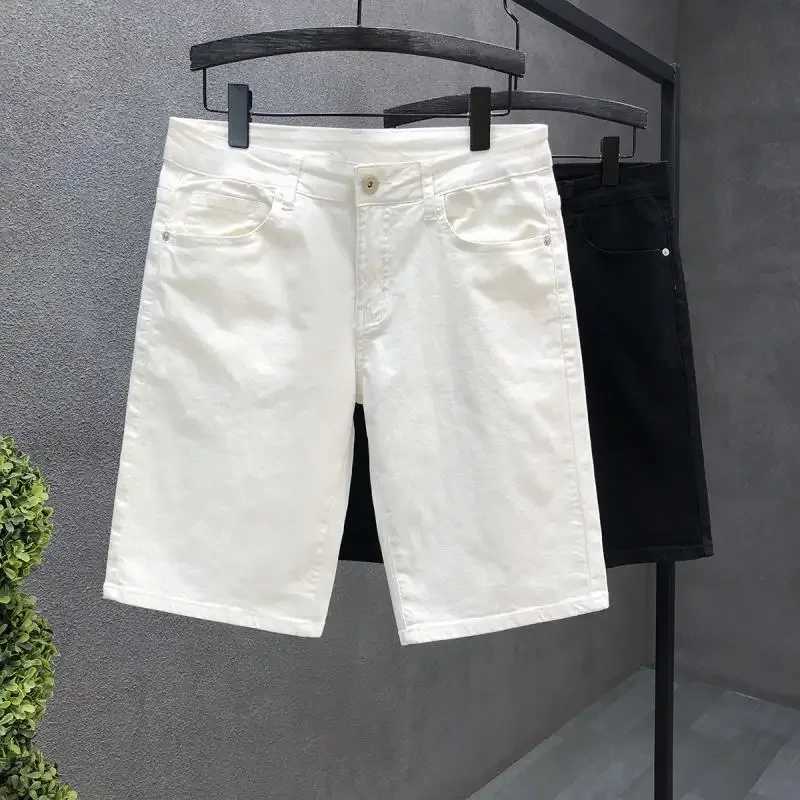 Stylish Denim Shorts For Young Men Summer Thin Style 2024 New Arrival White Five-point Jeans Loose Fit Casual PantsX240914