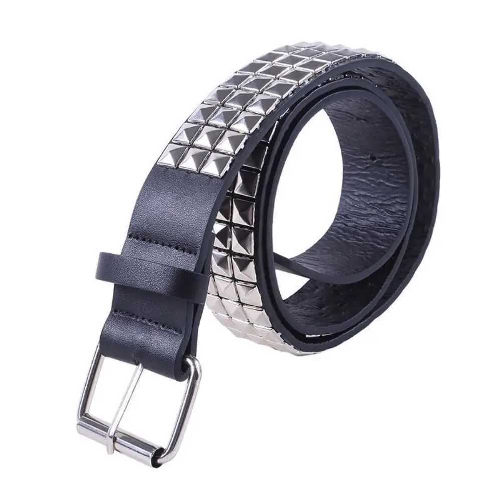 1PC Fashion Rivet Belt Men Womens Studded Belt Punk Rock With Pin Buckle Waistband Luxury Design Trouser Dress BeltsX240914
