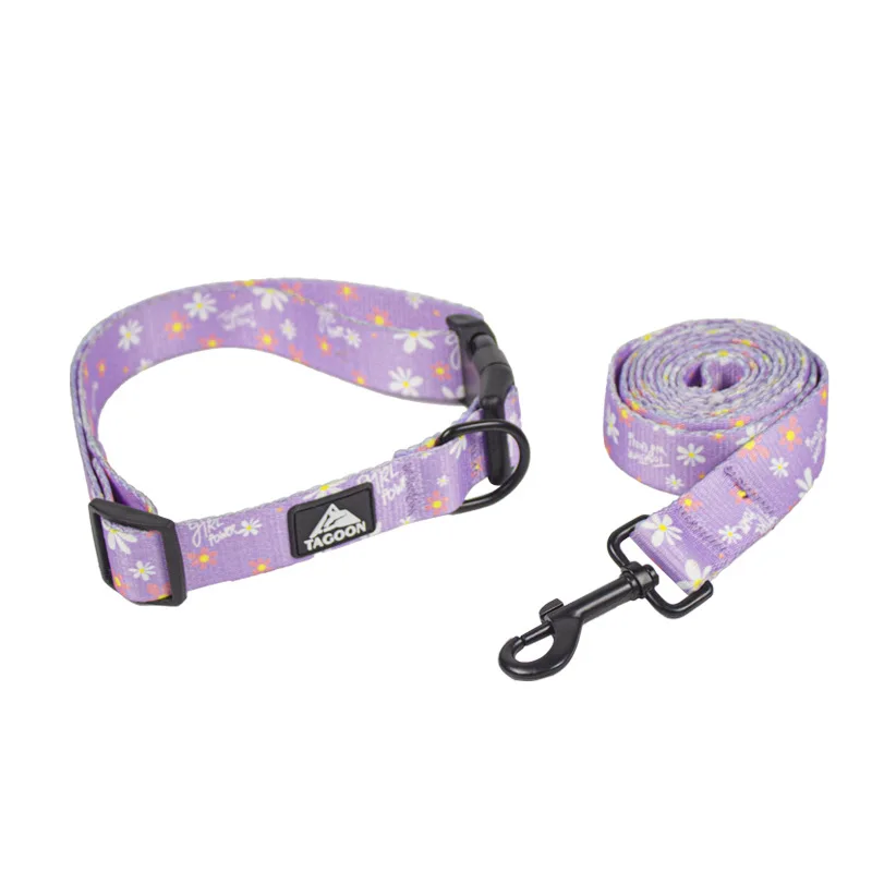 Printed Dog Collar Adjustable Nylon Pet Collar and Leashes Set Pet Supplies Medium,Small Dog Collars for Dog Walking & Training